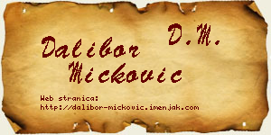 Dalibor Micković vizit kartica